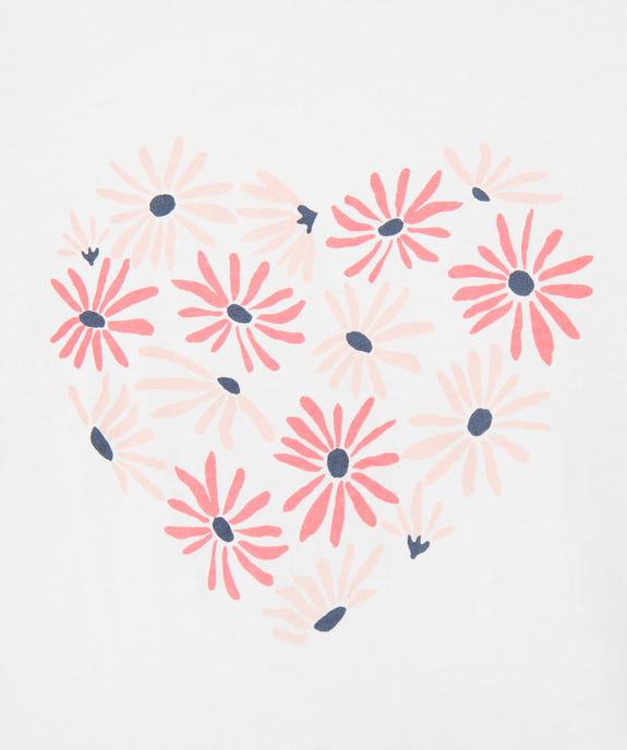 Tee-shirt à manches longues avec motif fleuri fille vue2 - GEMO 4G FILLE - GEMO