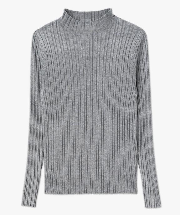 Pull en maille côtelée à col montant femme vue4 - GEMO 4G FEMME - GEMO