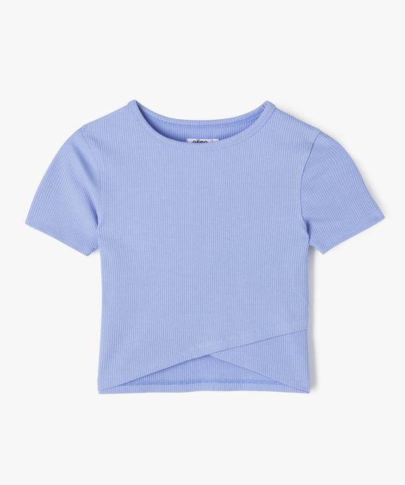 Tee-shirt à manches courtes avec bas asymétrique fille vue1 - GEMO 4G FILLE - GEMO