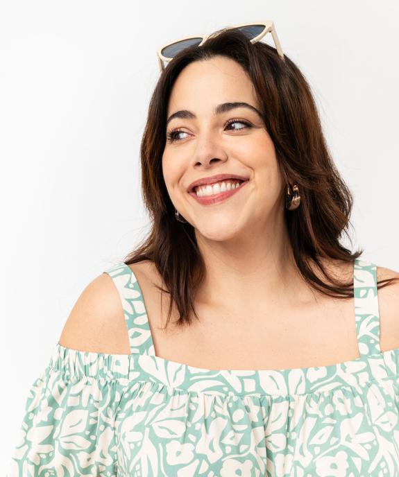 Blouse à bretelles et col Bardot femme grande taille vue2 - GEMO 4G GT - GEMO