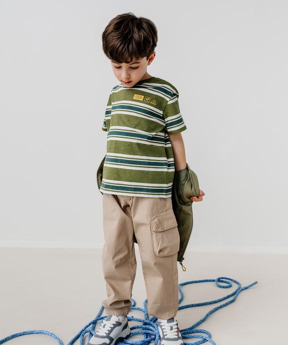 Tee-shirt manches courtes à rayures garçon vue5 - GEMO 4G GARCON - GEMO