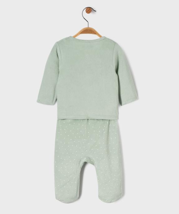 Pyjama en velours 2 pièces bébé  vue4 - GEMO 4G BEBE - GEMO