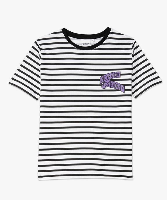 Tee-shirt à manches courtes rayé femme - Wednesday vue4 - WEDNESDAY - GEMO