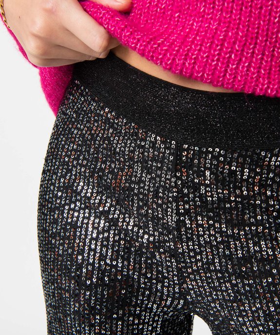 Pantalon femme coupe ample avec sequins brodés vue2 - GEMO(FEMME PAP) - GEMO