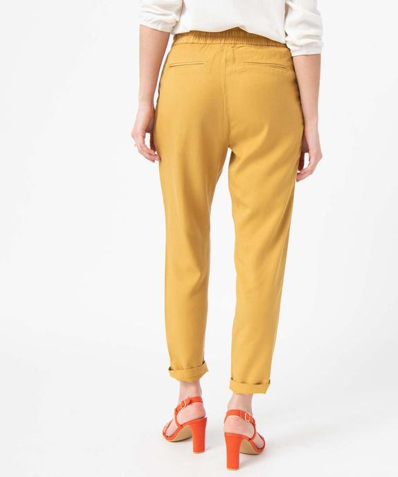 Pantalon femme en Lyocell forme carotte vue3 - GEMO 4G FEMME - GEMO