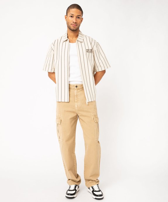 Chemise à manches courtes avec fermeture zippée homme vue5 - GEMO 4G HOMME - GEMO