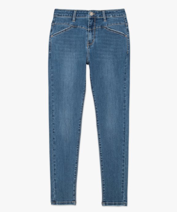 Jean femme coupe slim taille haute en coton stretch vue4 - FOLLOW ME - GEMO