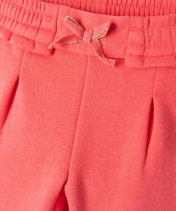 Pantalon de jogging avec pinces bébé fille vue2 - GEMO 4G BEBE - GEMO