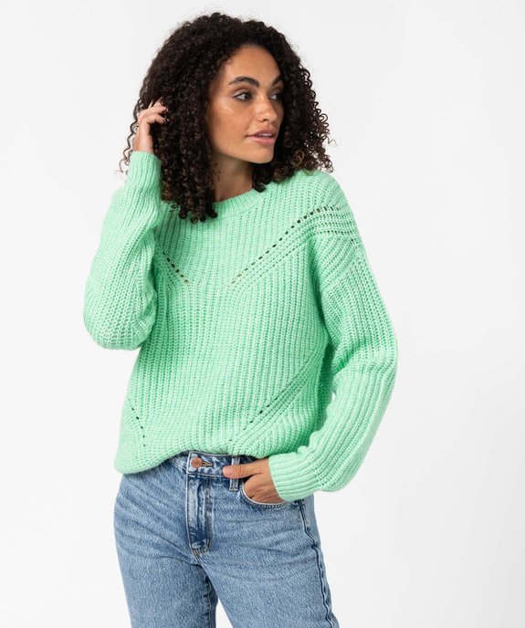 Pull femme en grosse maille fantaisie vue1 - GEMO(FEMME PAP) - GEMO