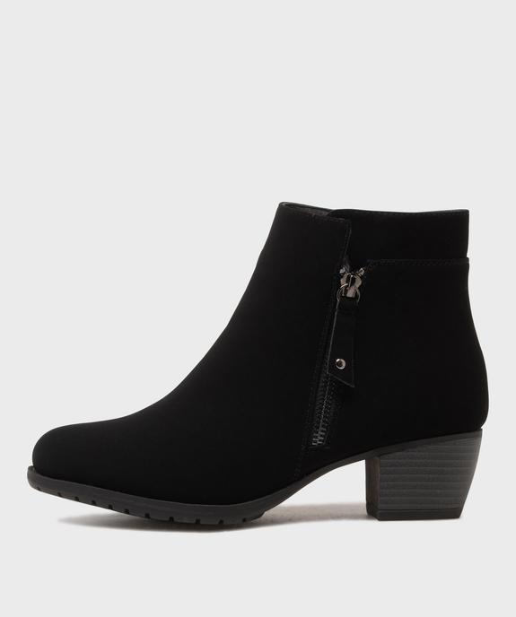 Boots confort fourrés à talon et zip femme vue3 - G'FLEX - GEMO