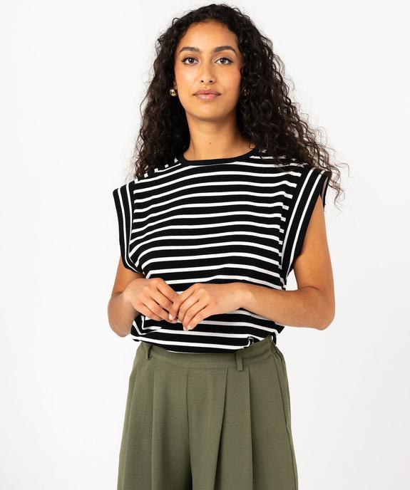 Tee-shirt manches courtes à rayures femme vue1 - GEMO 4G FEMME - GEMO