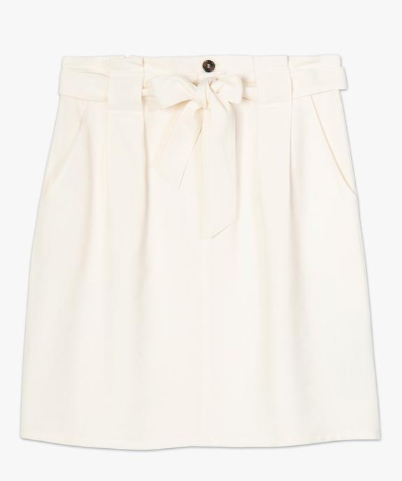 Jupe femme avec pinces et ceinture à nouer vue4 - GEMO(FEMME PAP) - GEMO