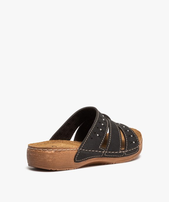 Mules confort femme légères à brides ajourées et strass vue4 - GEMO (CONFORT) - GEMO