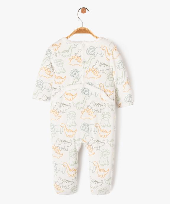Pyjama dors-bien en velours à motifs dinosaures bébé garçon vue2 - GEMO 4G BEBE - GEMO