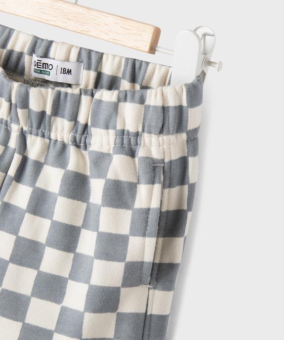 Pantalon de jogging à motif damier bébé garçon vue2 - GEMO 4G BEBE - GEMO