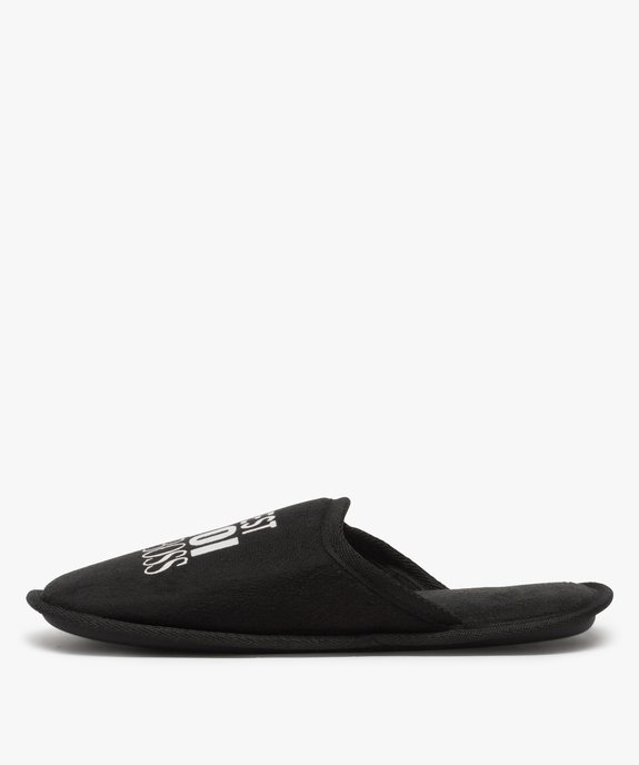 Mules d’intérieur homme avec inscription humoristique vue3 - GEMO(HOMWR HOM) - GEMO