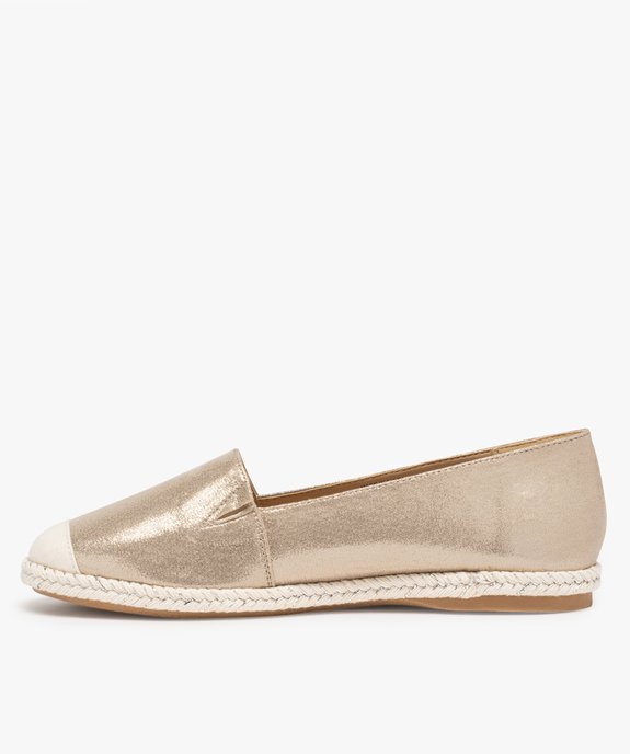 Ballerines femme style espadrilles en toile brillante vue3 - GEMO(URBAIN) - GEMO