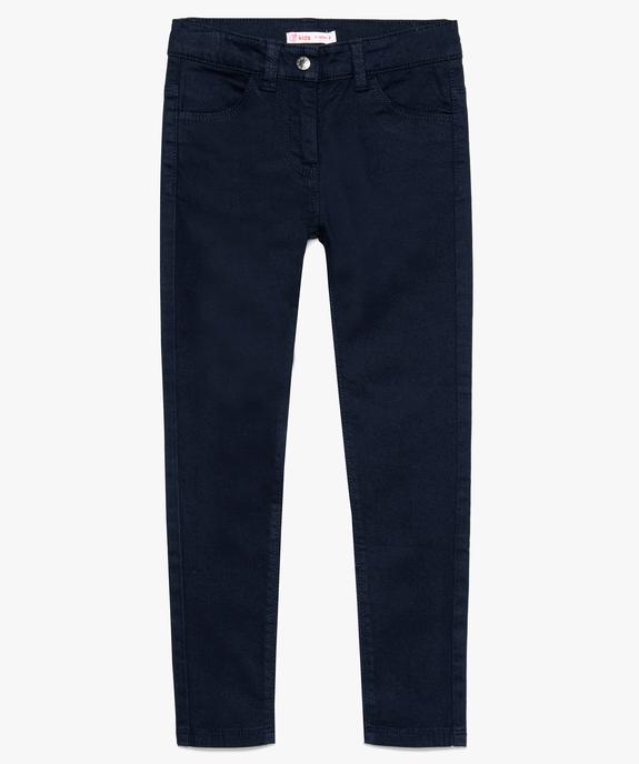 Pantalon fille coupe slim coloris uni à taille réglable vue1 - GEMO (ENFANT) - GEMO