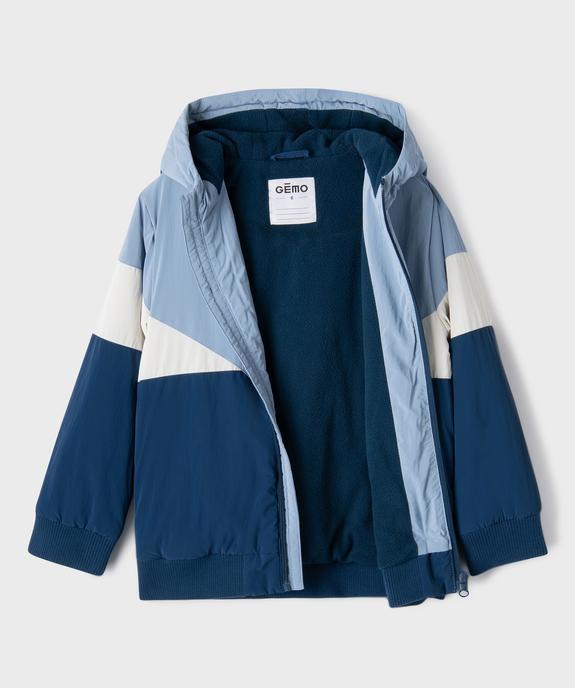 Blouson à capuche tricolore doublure polaire garçon vue4 - GEMO (ENFANT) - GEMO