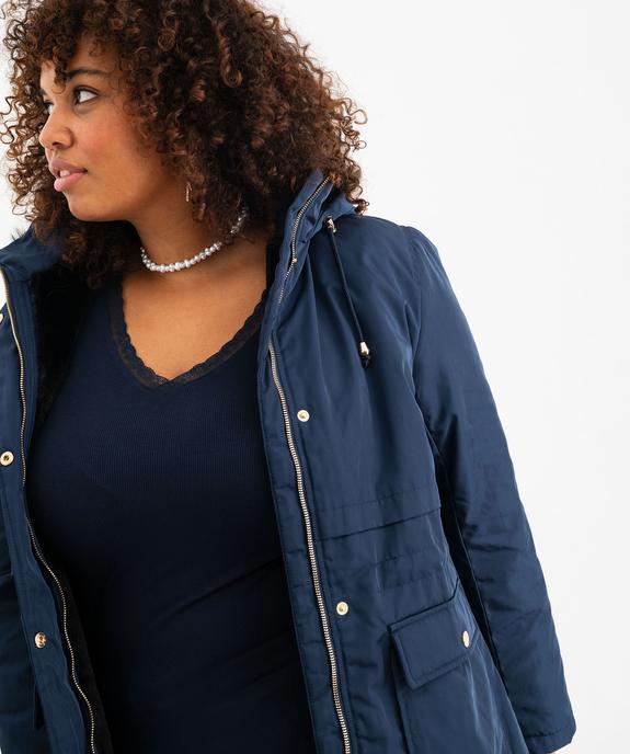 Parka matelassée avec capuche bordée de fourrure imitation femme grande taille vue2 - GEMO 4G GT - GEMO