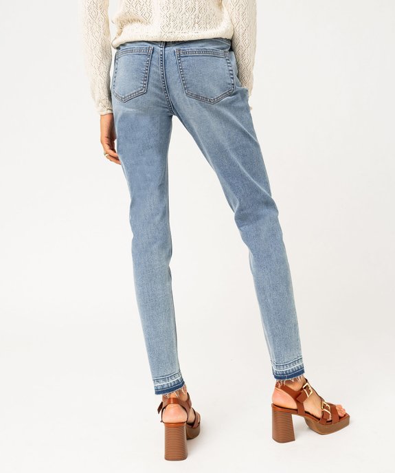Jean skinny extensible taille normale avec bas sans coutures femme vue3 - GEMO 4G FEMME - GEMO