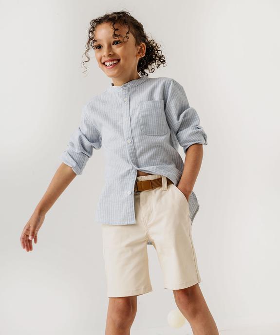 Bermuda chino en coton stretch avec ceinture garçon vue5 - GEMO (ENFANT) - GEMO