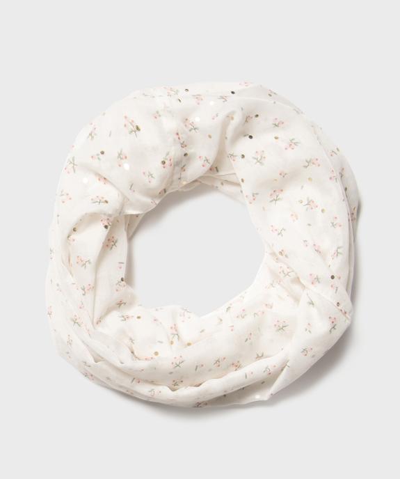 Foulard tour de cou à motifs fleuris fille vue1 - GEMO 4G FILLE - GEMO