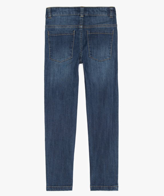 Jean garçon slim en coton stretch délavé ultra résistant vue4 - GEMO 4G GARCON - GEMO