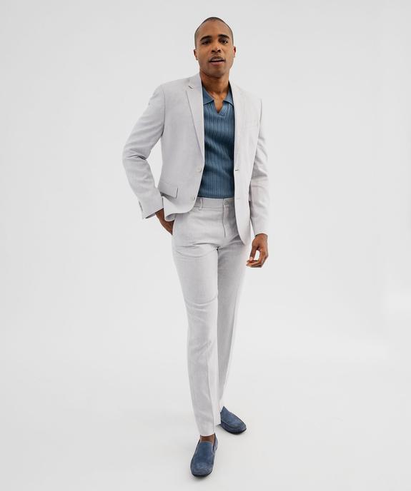 Polo en maille côtelée à encolure ouverte homme vue5 - GEMO 4G HOMME - GEMO