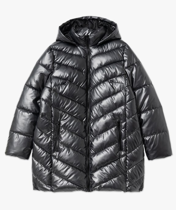 Blouson long matelassé à capuche femme grande taille vue4 - GEMO 4G GT - GEMO