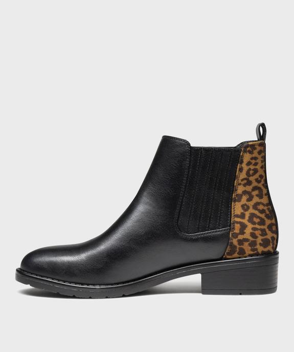 Chelsea boots avec empiècement léopard femme - Valentina Baldano vue3 - VALENTINA BALDA - GEMO
