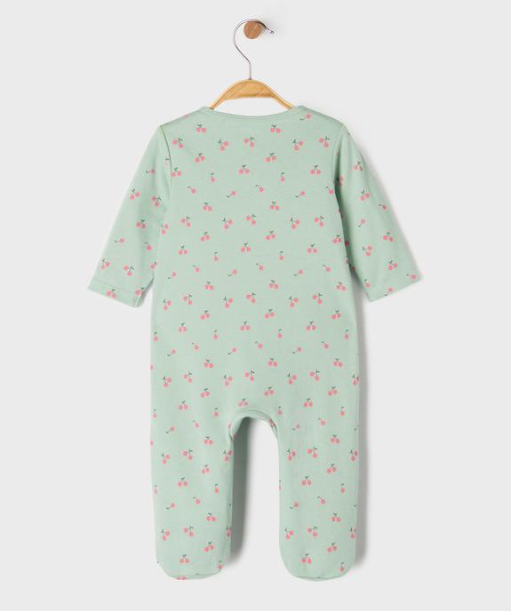 Pyjama en jersey de coton à motifs cerises ouverture zippée devant bébé vue3 - GEMO 4G BEBE - GEMO