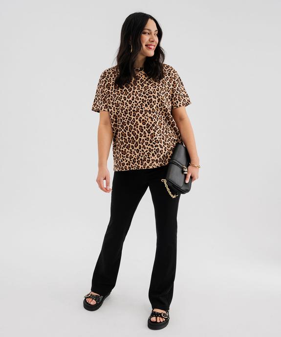 Pantalon droit ajusté en stretch à ceinture élastique femme vue4 - GEMO 4G FEMME - GEMO