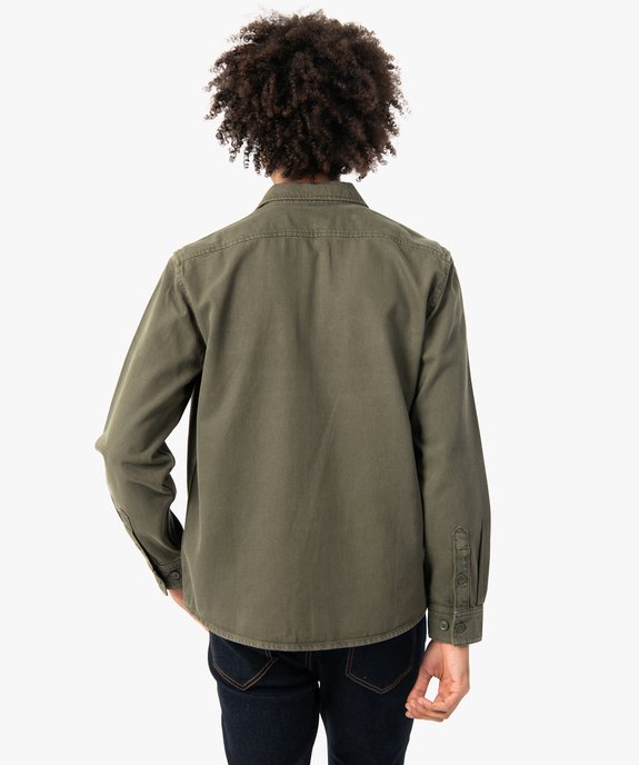 Chemise homme unie en toile denim vue3 - GEMO (HOMME) - GEMO