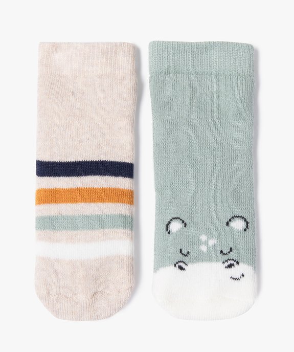 Chaussettes en maille bouclette imprimées bébé (lot de 2) vue2 - GEMO 4G BEBE - GEMO