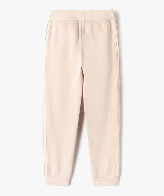 Pantalon de jogging fille avec bande pailletée sur les côtés vue4 - GEMO (ENFANT) - GEMO