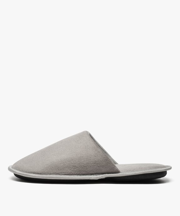 Chaussons homme forme mules velours avec liserés vue3 - GEMO(HOMWR HOM) - GEMO