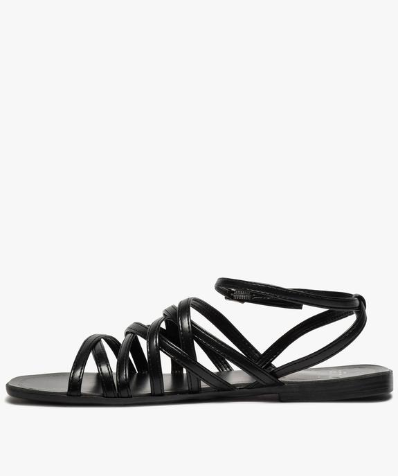 Sandales femme à talon plat et fines brides entrelacées vue3 - GEMO (CASUAL) - GEMO
