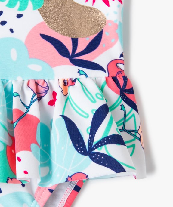 Maillot de bain bébé fille 1 pièce à volant et motif tropical vue2 - GEMO(BEBE DEBT) - GEMO