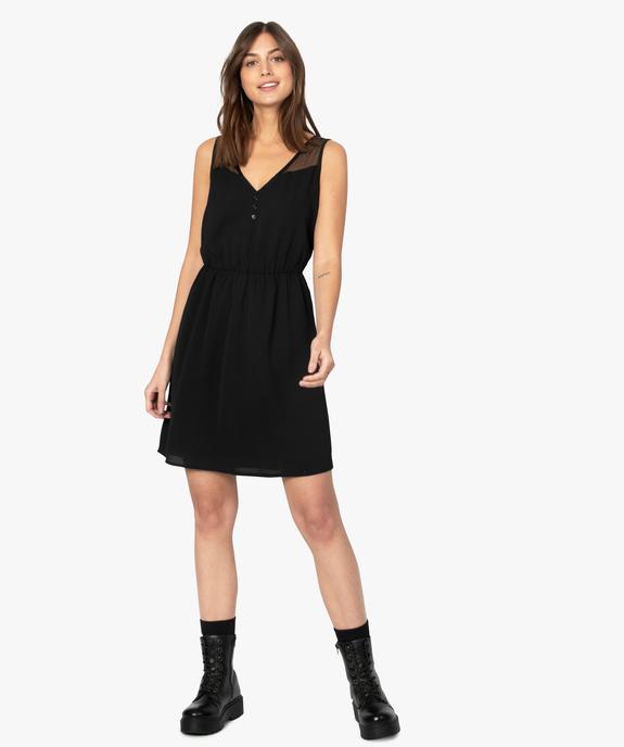 Robe femme courte avec empiècements dentelle vue5 - GEMO(FEMME PAP) - GEMO