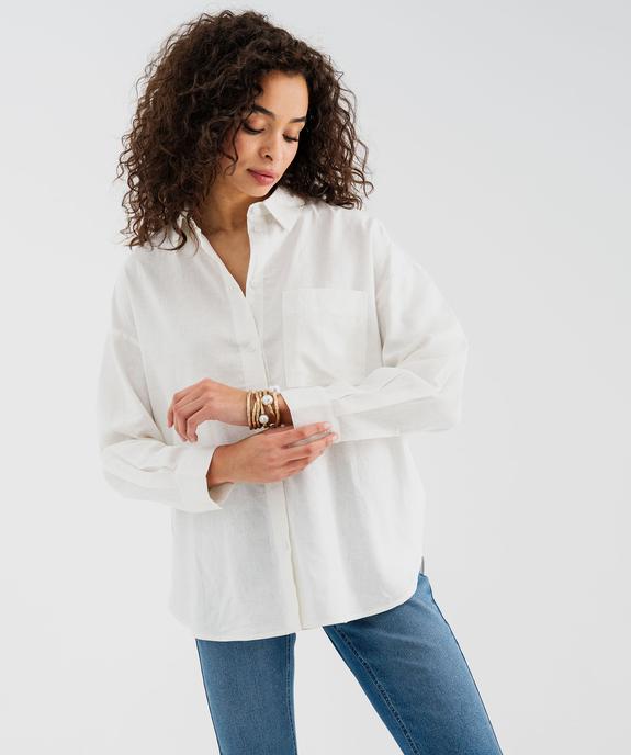 Chemise manches longues lin et viscose femme vue2 - GEMO(FEMME PAP) - GEMO