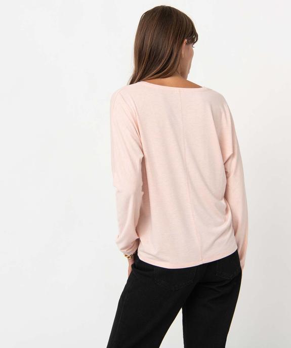 Tee-shirt femme à manches longues en maille scintillante vue3 - GEMO(FEMME PAP) - GEMO