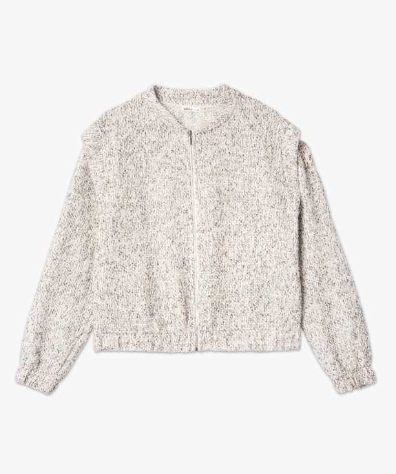 Veste femme en maille aspect tweed avec fil pailleté vue4 - GEMO(FEMME PAP) - GEMO