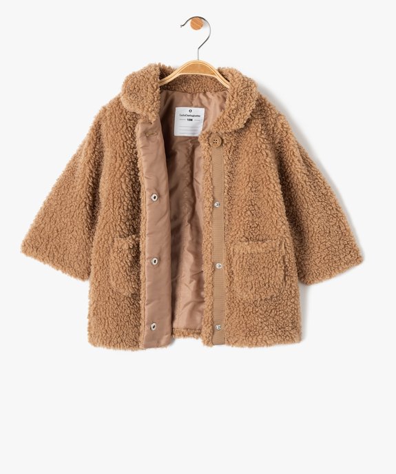 Manteau bébé fille pressionné en sherpa - LuluCastagnette vue2 - LULUCASTAGNETTE - GEMO