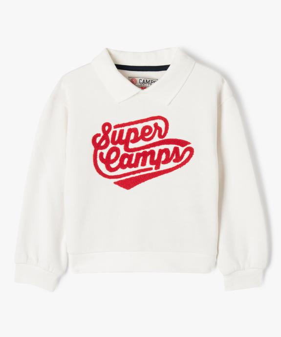 Sweat effet 2-en-1 col polo fille - Camps United vue2 - CAMPS UNITED - GEMO
