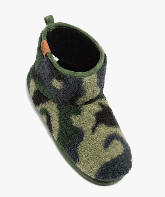 Chaussons homme boots dessus bouclé à imprimé vue5 - GEMO 4G HOMME - GEMO