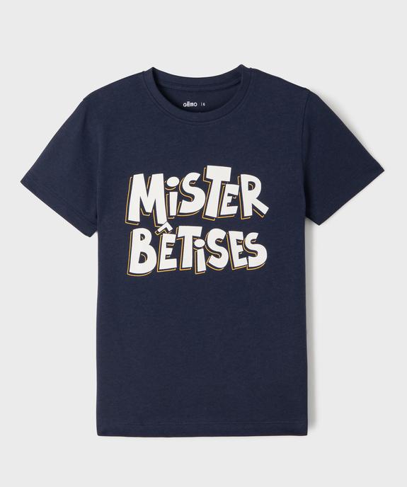 Tee-shirt manches courtes avec motif humoristique garçon vue1 - GEMO (ENFANT) - GEMO