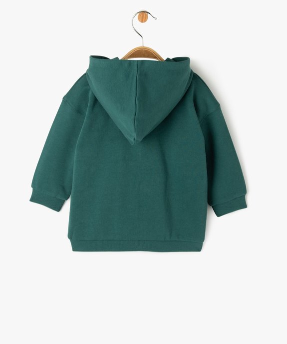 Sweat zippé à capuche en molleton doux bébé garçon vue3 - GEMO(BEBE DEBT) - GEMO
