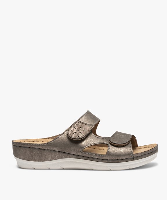 Mules femme confort dessus larges brides à scratch vue1 - GEMO (CONFORT) - GEMO