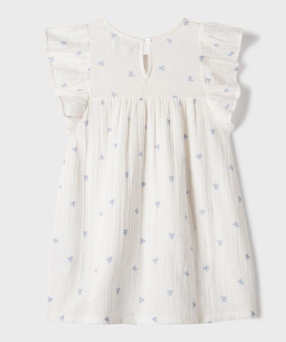 Chemise de nuit en gaze de coton à manches volantées fille - LuluCastagnette vue3 - LULUCASTAGNETTE - GEMO